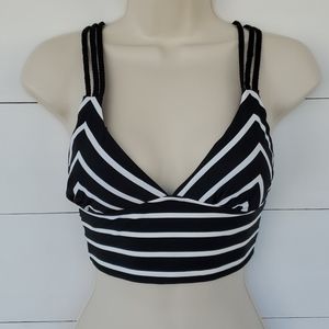 QUINT SOUL Bikini Halter Top Black and White XS